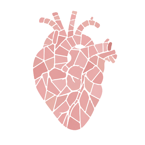 Ilustración de un corazón en mosaico